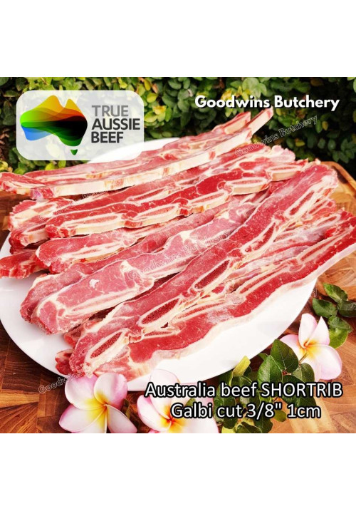Beef rib SHORTRIB daging iga sapi konro frozen Australia AMH short rib PORTIONED CROSSED CUT 1cm 3/8" (price/kg)